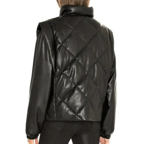 (60% OFF) PISTOLA Callista LEATHER FAUX QUILTEDJACKET/VEST BLACK MSRP $280 - Picture 2 of 10
